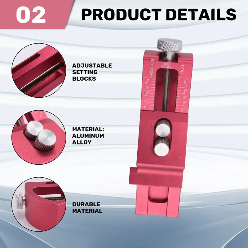 ABLU-jauge de hauteur de bloc d'installation réglable, outils de travail du bois de précision en aluminium pour accessoires de routeur et de scie de Table
