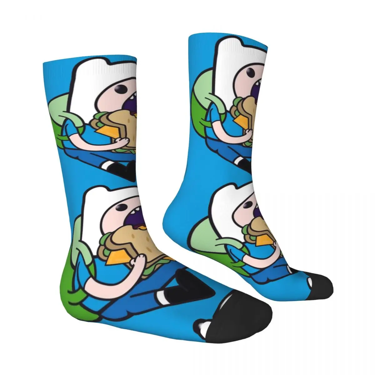 Calzini da uomo Unisex Adventure Time Finn the Human calze autunno Trendy calzini di alta qualità grafici calzini antiscivolo per esterni