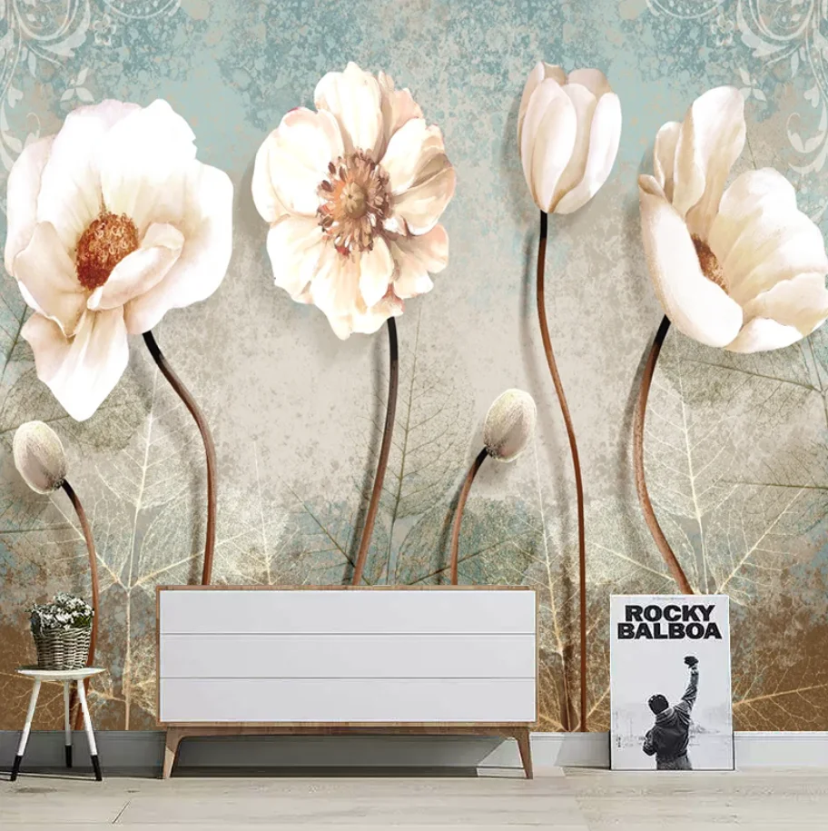 Customize any size  mural romantic Roses flowers butterflies home decoration living room bedroom background walls 3d wallpaper