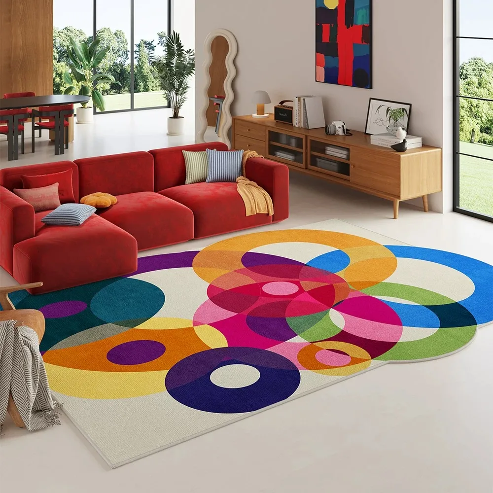 Dopamine Living Room Carpet Irregular Shape Large Area Rugs Modern Abstract Special-shaped Mats Bedroom Rug Washable Floor Mat
