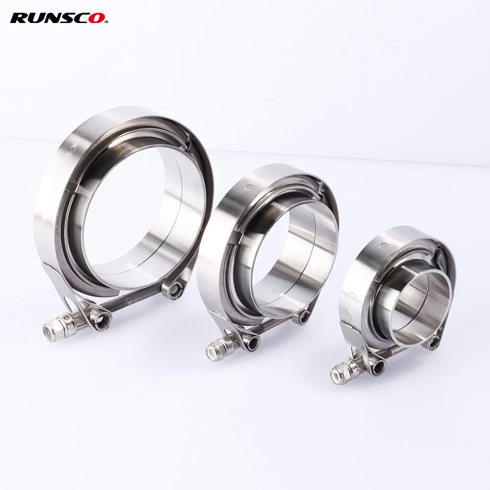 Car 304 Stainless Steel V Band Clamp Kits Turbo Exhaust Pipe Vband Clamp Male Female Flange V Clamp Universal