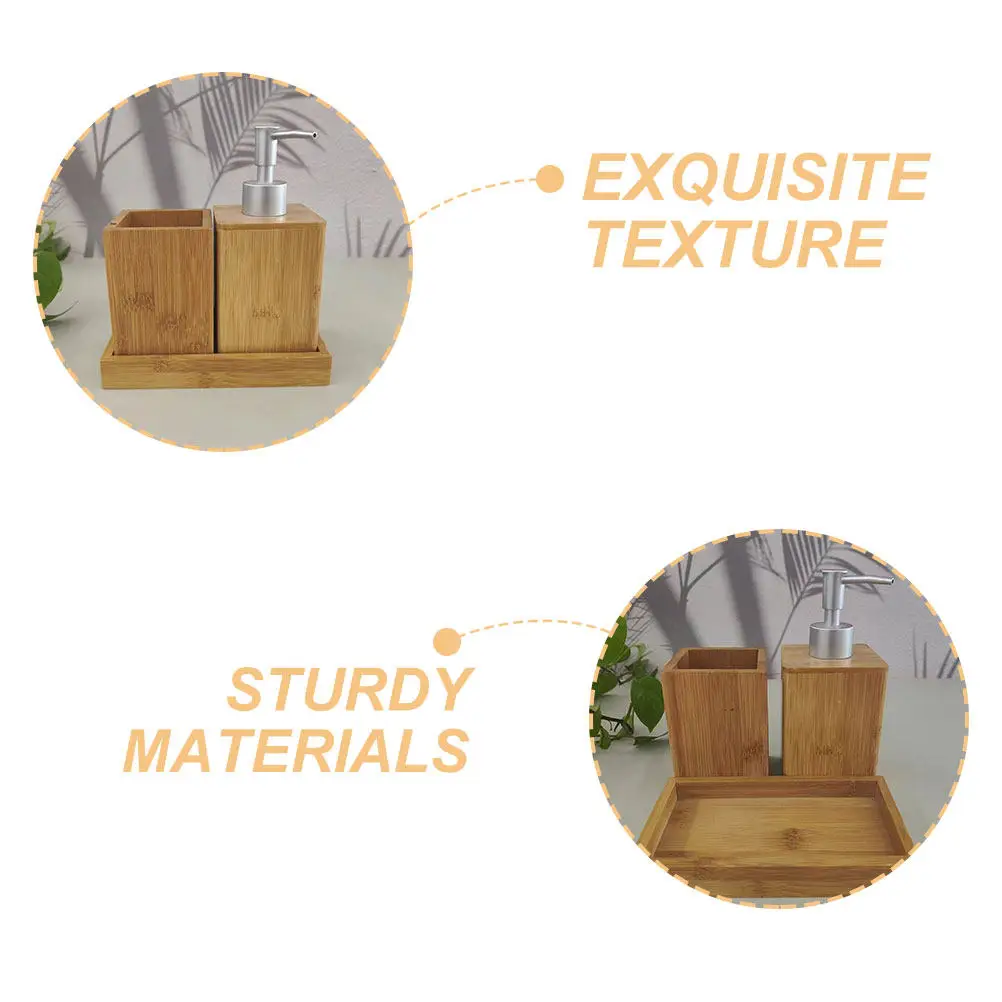 

Набор бамбуковых аксессуаров для ванной комнаты: дозатор для лосьона, держатель для зубных щеток, стакан, контейнер для хранения, для домашнего использования, декор для ванной, мыльница