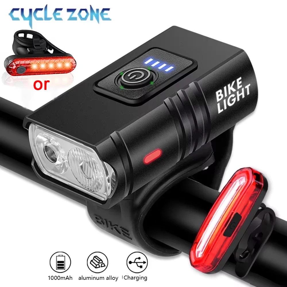 Rechargeable Bike Front Lights Bicycle Taillight MTB Road Bike Light Set Bicycle Headlight Back Rear Lamp Cycling Accessories