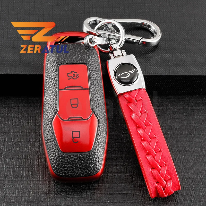 

TPU Leather Car Smart Key Case Cover for Ford Focus 3 4 Ranger Max Explorer Edge Mustang Fiesta Mondeo Kuka 3 4 5 MK3 MK4 MK5