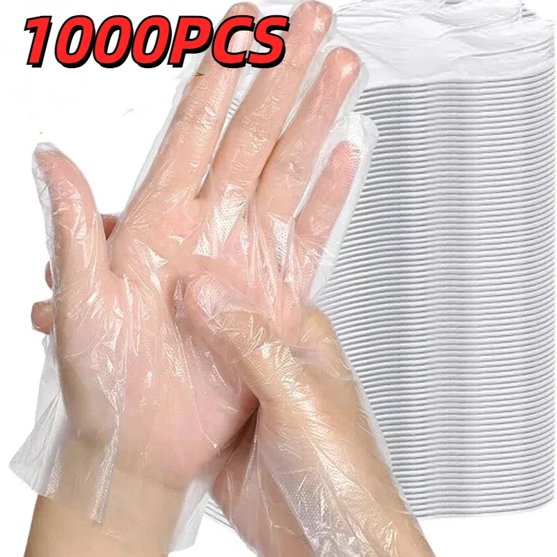 100/1000 stücke Transparente Einweg Handschuhe Kunststoff Handschuhe Umweltfreundliche Reinigung Handschuhe Für DIY Kochen Küche Werkzeug