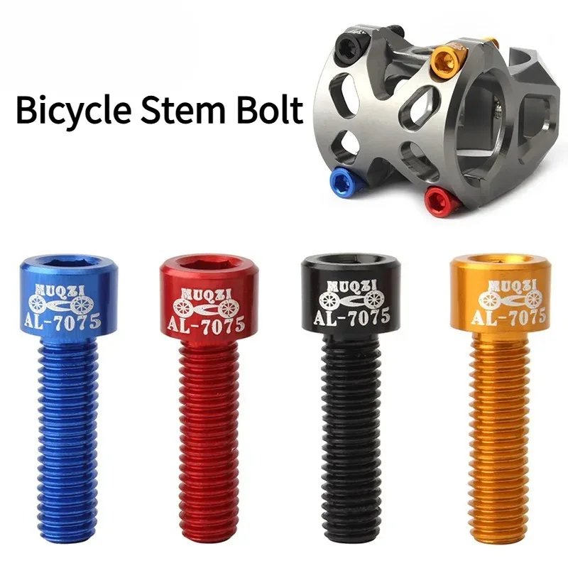 4Pcs Bicycle Handlebar Stem Screw Aluminum Alloy M5*17Mm Mountain Road Fixed Gear Stem Riser Bolts