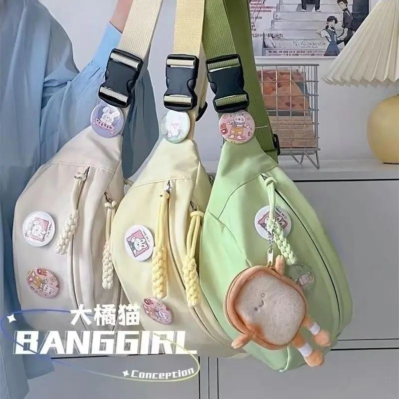 Canvas Active Crossbody Bag 2023 New - Summer Chest-to-Waist Convertible, Indie All-Match Ins Japanese Style