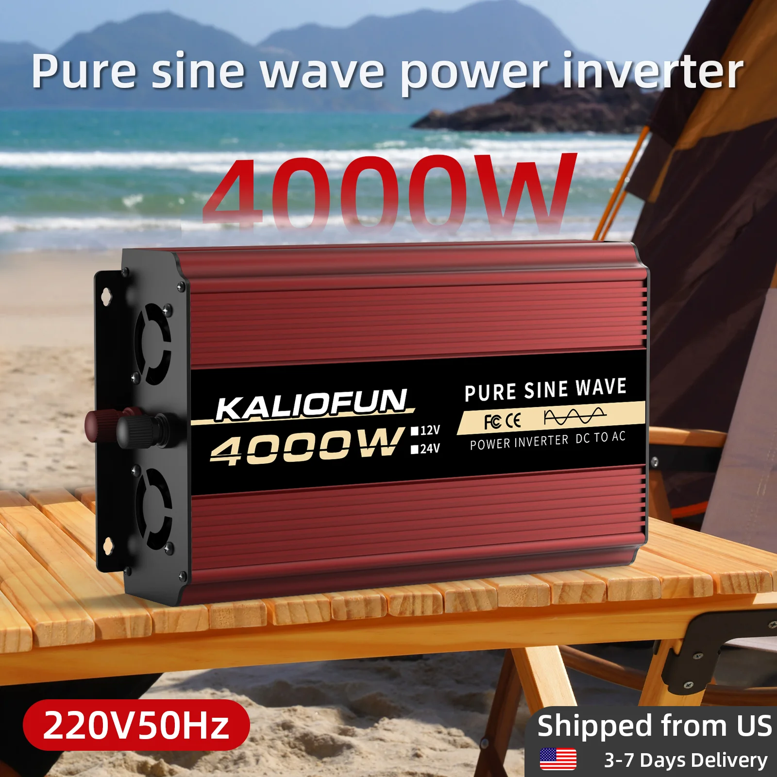 

Pure sine wave inverter 1000W/2200W/3000W/4000W/6000W/7000W 12V to 110V 60HZ, American plug, for home emergency power converter