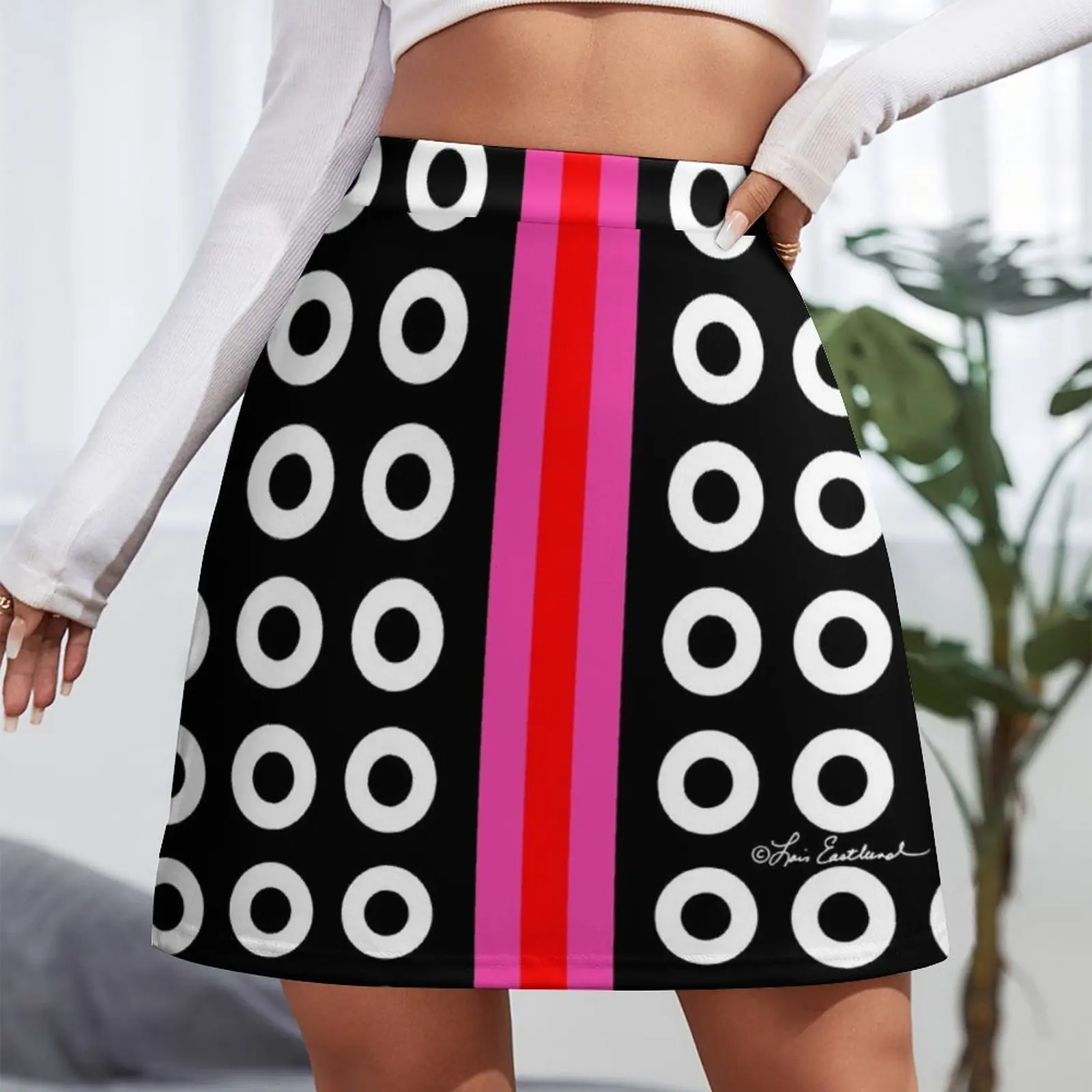 Dots and Stripes Mini Skirt clothes 90s vintage clothes skirts skirts for womans