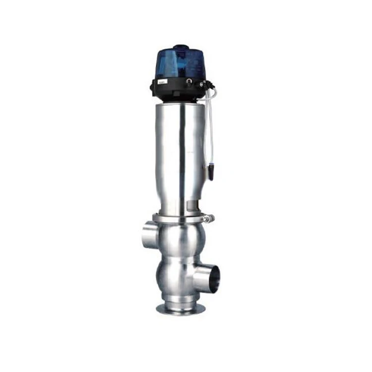 Dairy brewry drink SS304 DN50 food grade liquid diversion valve, stainless steel sanitary mixproof valve