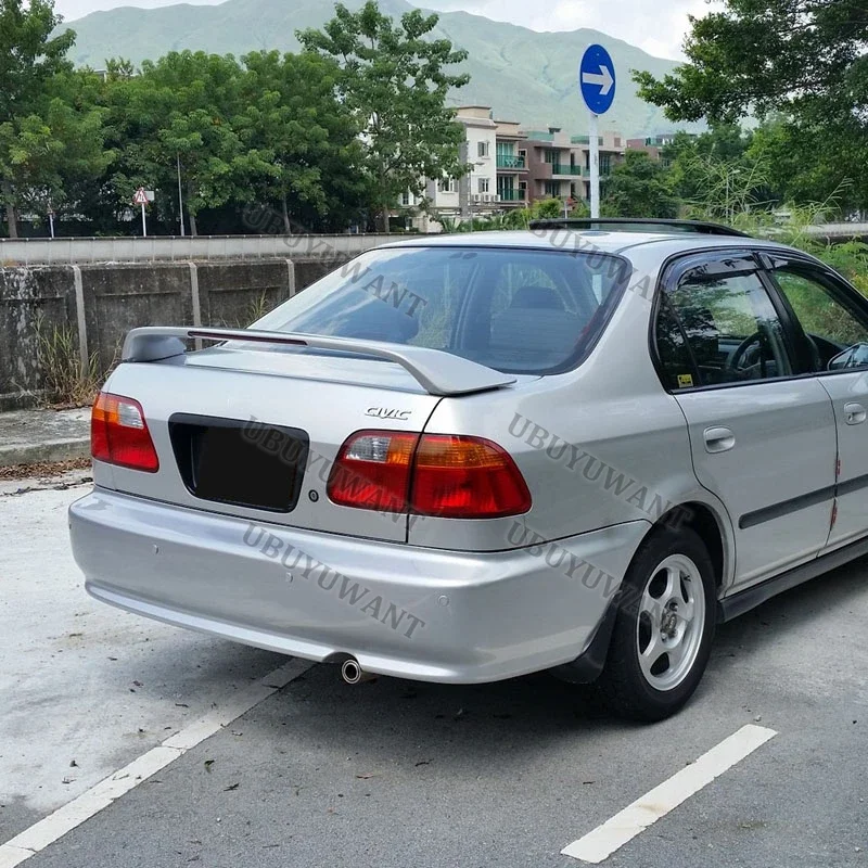 For Honda Civic EK3 W/LED Black Spoiler 1996 To 2000 ABS Plastic Performance trunk Highkick Trunk Spoiler Wing view 2