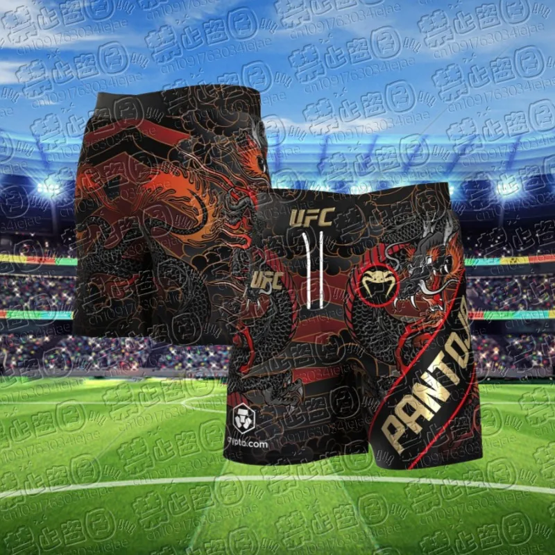 

Новинка 2024 года, боксерские шорты UFC, летние дышащие пляжные шорты для экстремальных видов спорта, 3D мужские и женские уличные повседневные большие шорты