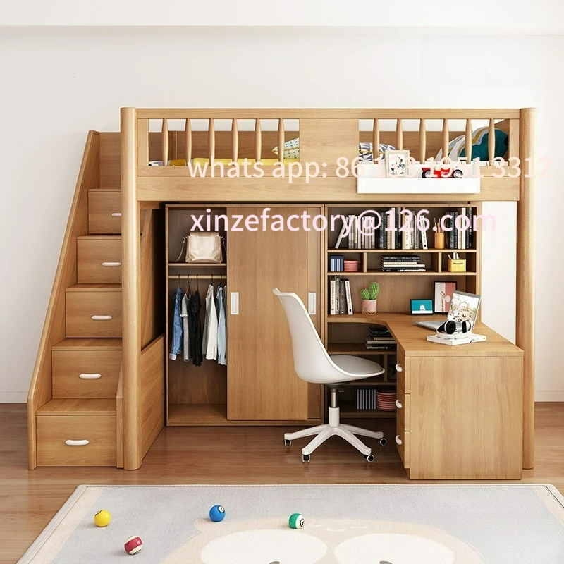 

Customizable bed under the table Small apartment elevated bed Combination wardrobe bed