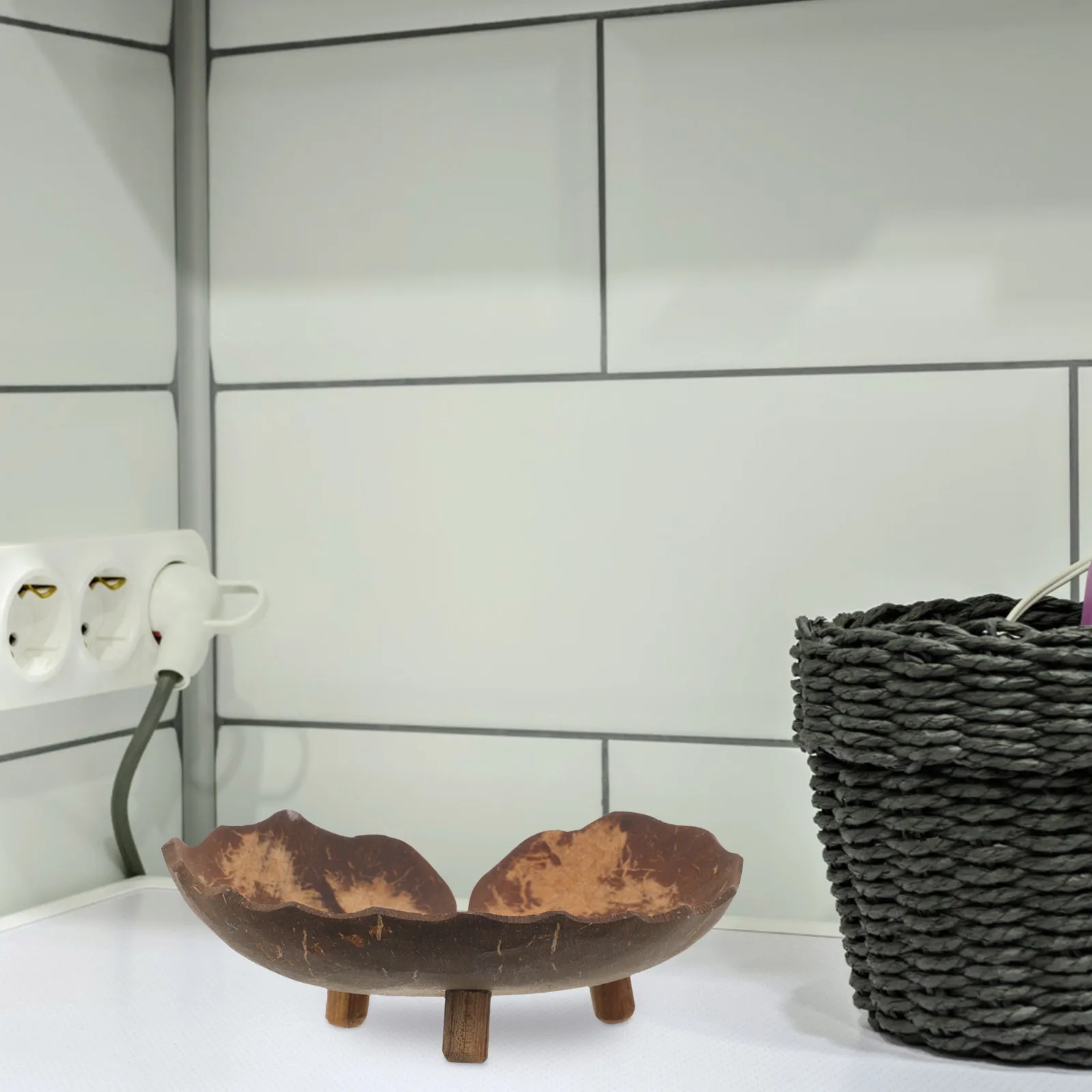 

Self-Draining Soap Dish Holder Coconut Shell Design for Bathroom Sink Shower Use Rustproof Bar Soap Container Organizer Rack