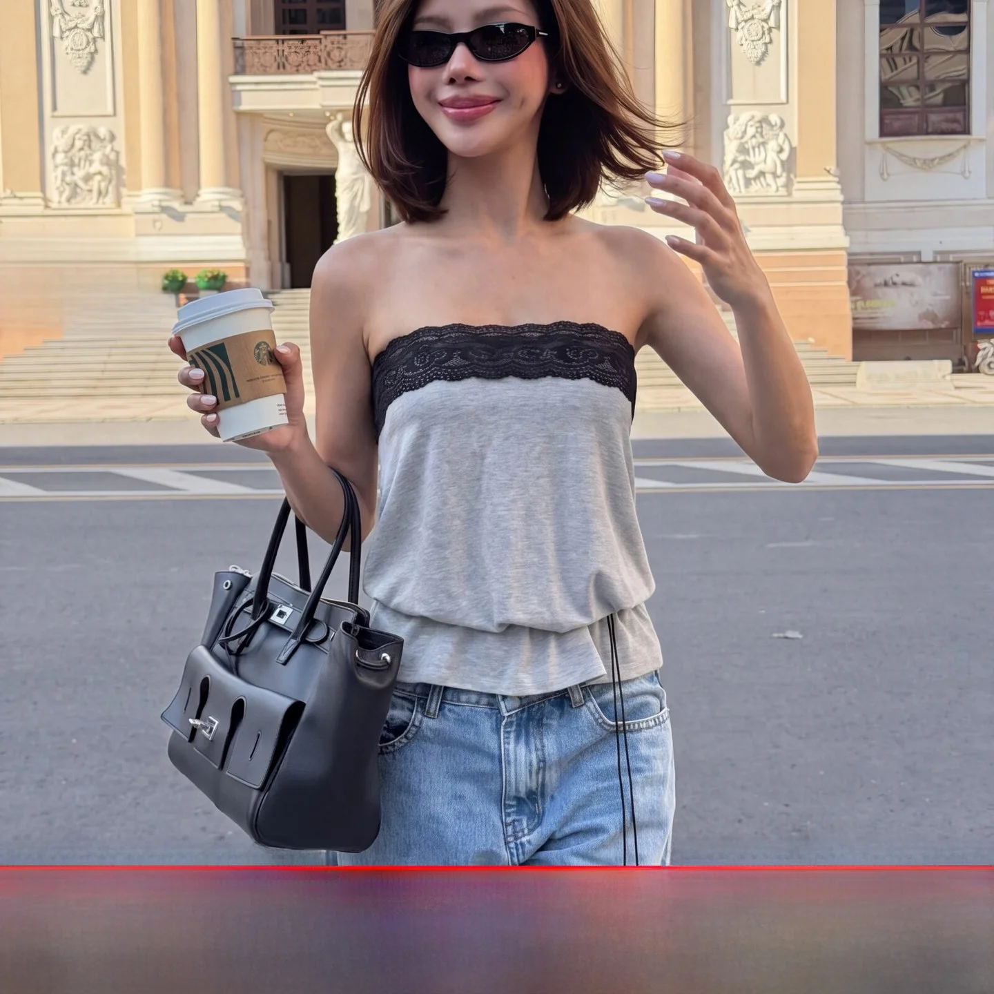 Lace Splice Wrap Waist One Shoulder Tube Top Women's Two-Way Wear Slim Fit Halter Skirt Polyester Elastic Fiber China Made