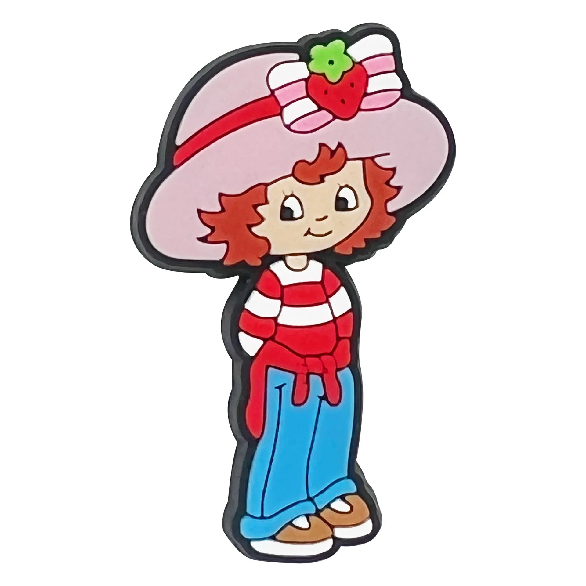 9/27pcs/set Cute Strawberry Girl Cartoon Series for Cartoon Shoe Charms Accessories DIY Decoration for Classic Clog Kids Gifts image 3