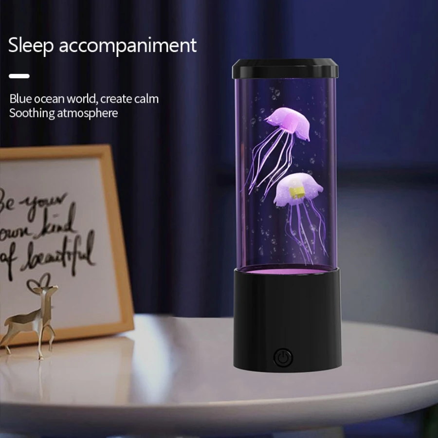 LED Jellyfish Aquarium Night Light, 7-Color Changing, Mood Lamp for Home Office Sleep Relax, Gifts