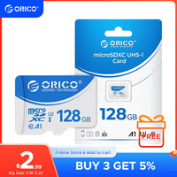 ORICO T3 128GB microSDXC UHS-I Memory Card, 70MB/s Read, 60MB/s, 4K UHD Recoding, U3, Class10, V30, A1, Micro SD for Camera