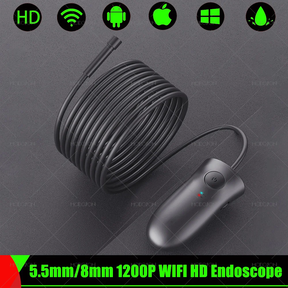 

KLW5.5mm 8mm 5.0MP1200P WIFI HD Endoscope Camera Snake Cable Endoscopy Inspection Videoscope Borescope For iphone Android Phone