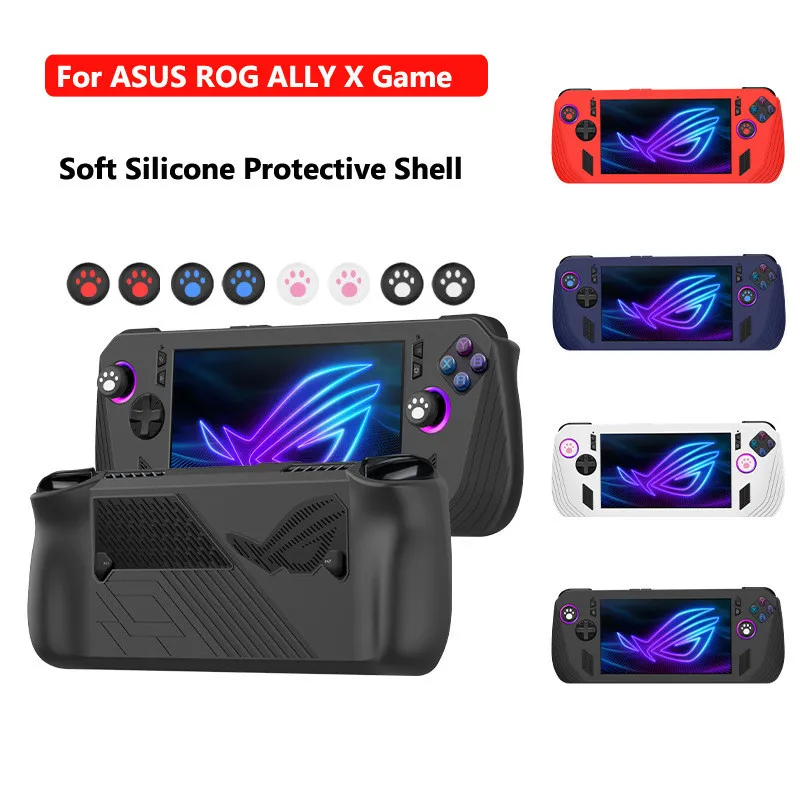 Silicone Protective Case for Asus ROG Ally X Game Portable Console Anti Drop Protective Cover Protector Case for ROGAlly Gamings