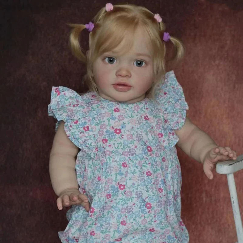 Kit de boneca reborn de 66 cm e 26 polegadas Pippa com cabelo loiro já pintado peças de boneca inacabadas