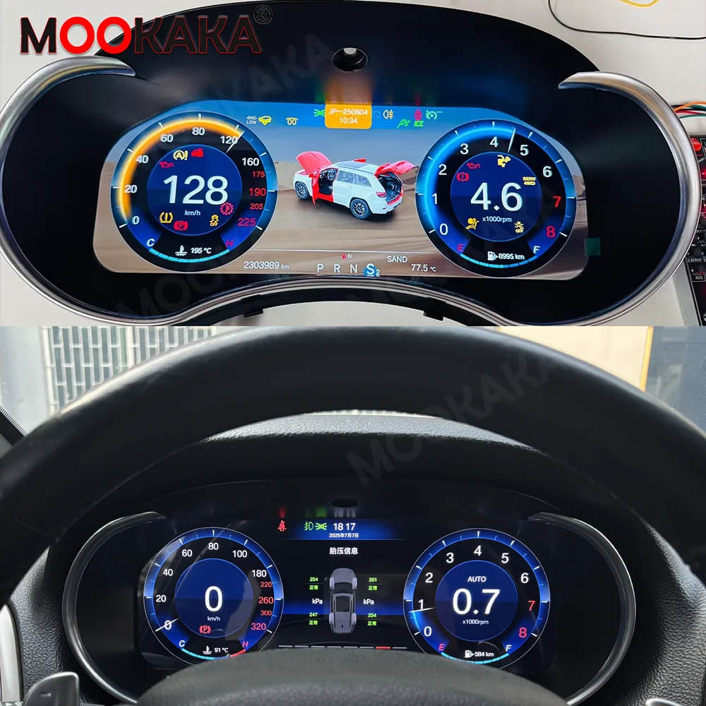 Car Digital Instrument Cluster For Jeep Grand Cherokee 2013-2018 Carplay Android Auto HiCar LCD Dashboard Speedometer Odometer