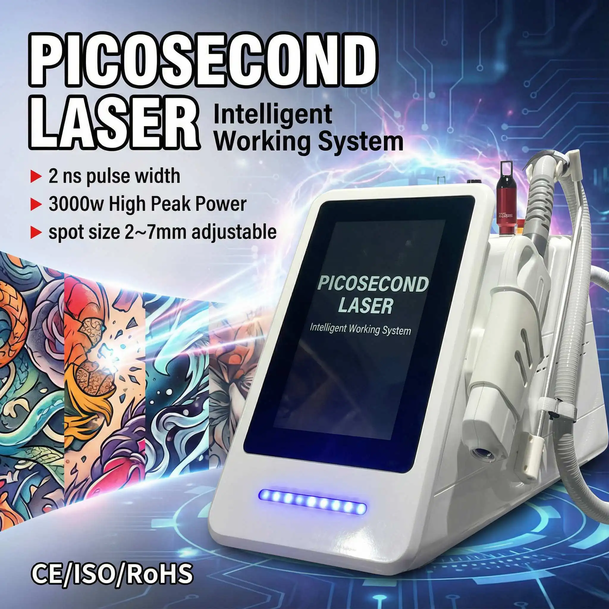 Высокопрочная машина для удаления татуировок Picotech Nd Yag лазера 532 нм и 755 нм Ndyag Pico лазерная машина для удаления татуировок карбоновый пилинг