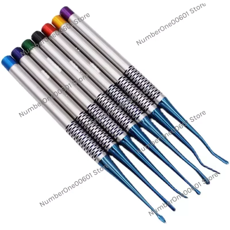 

7PCS dentistry Titanium Coated Blue Luxating PDL Root Elevator Tools Kit