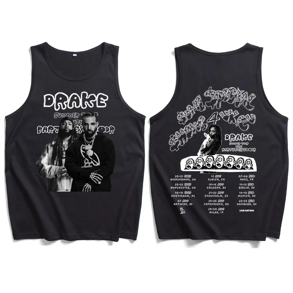 

Drake Tour with Partynextdoor 2025 Tank Tops Vest Casual Sleeveless Fans Gift T-shirt