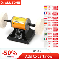 ALLSOME 220V 200W Adjustable Speed Mini Polishing Machine For Dental Jewelry Motor Lathe Bench Grinder Kit HT2945