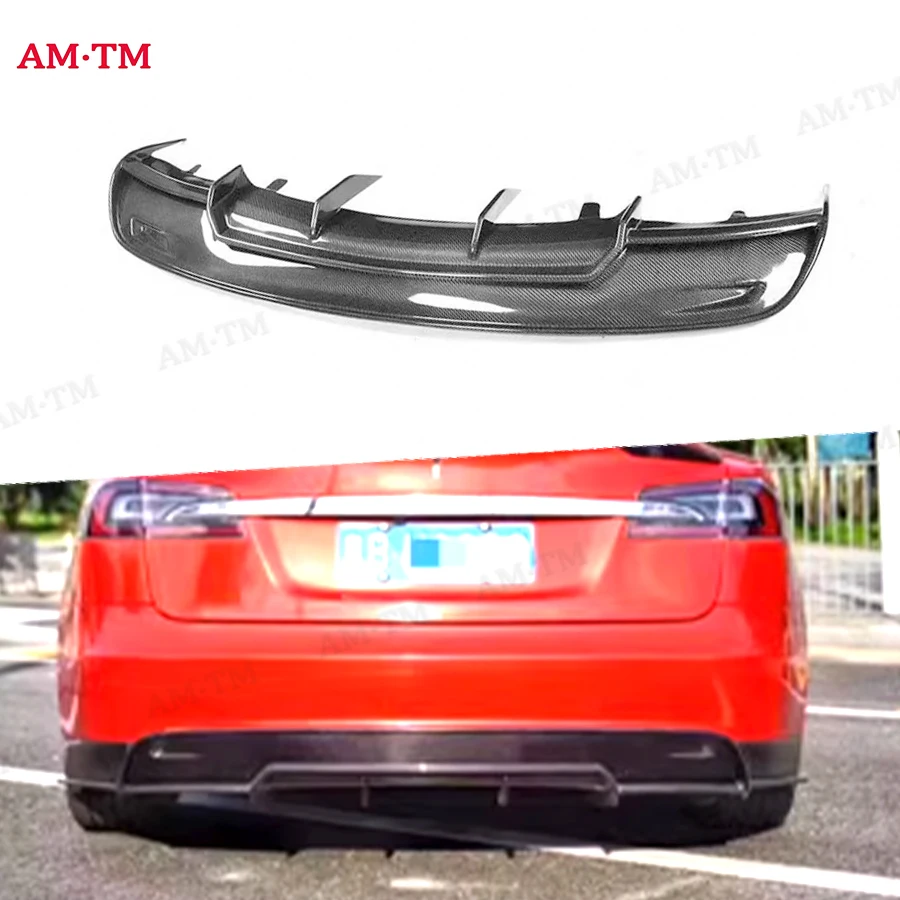 

Carbon Fiber For Tesla Model S 2017+ Back lip Car Bumper Diffuser Rear Splitters Spoiler Car Accessories body kit
