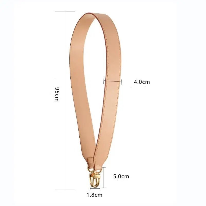 

Non-adjustable Genuine Vachetta Leather Bag Strap For Luxury Designer Lady Handbag Women Purse Tote Shoulder Carry Belt 95*4cm