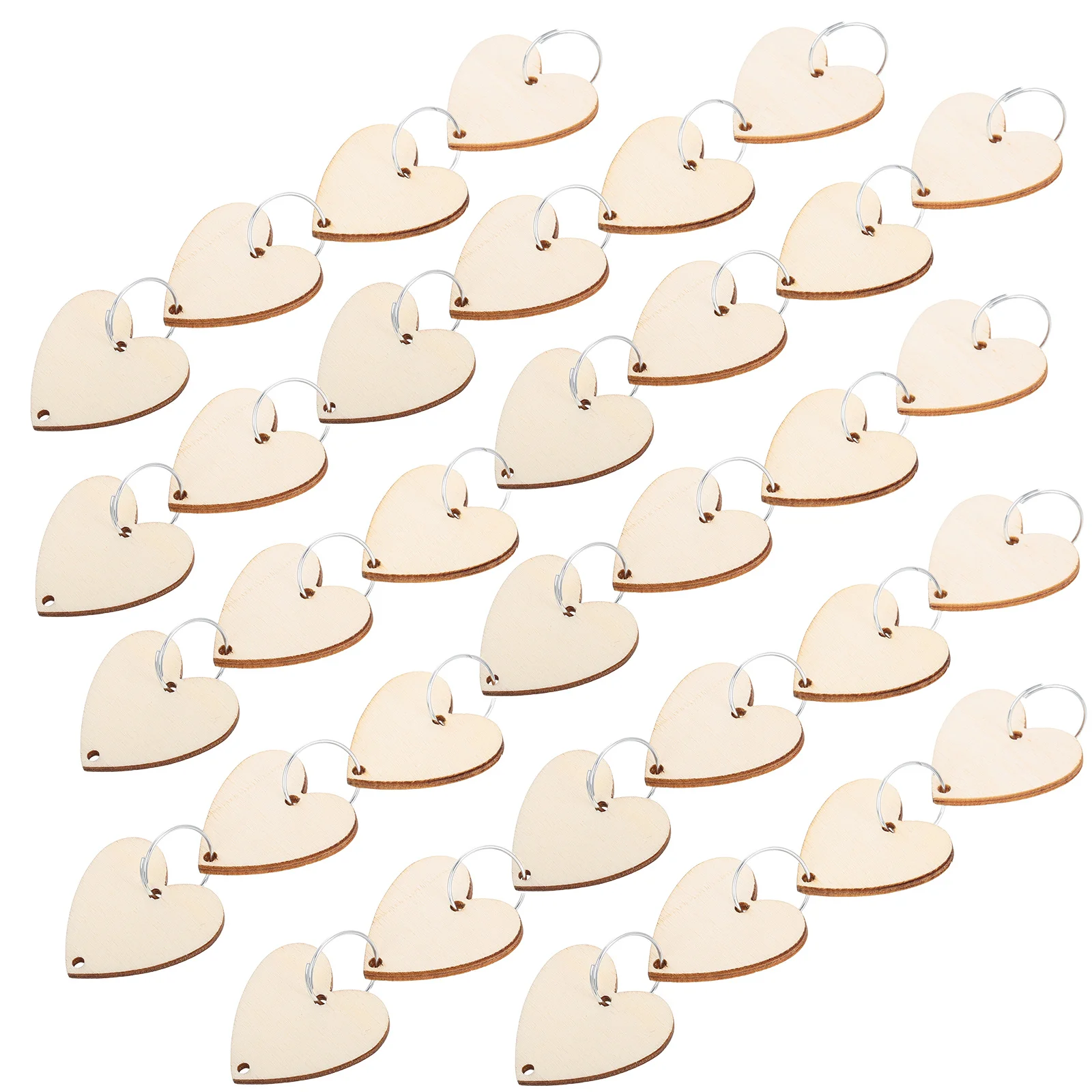 

100 set Heart Shaped Discs 2 Holes Wood For Diy Crafts Birthday Calendar Board Family Reminders Wooden Tags With Holes Craft