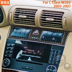 For Mercedes-Benz C Class W203 2005-2007 Real Carbon Fiber air conditioning vent panel Car Interior Accessories Decorative