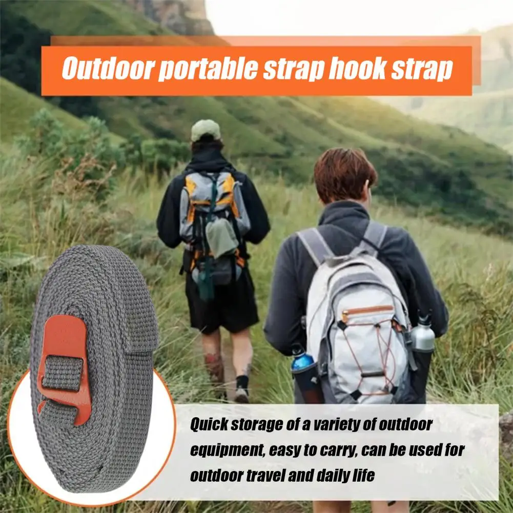 Adjustable Length Straps High-strength Adjustable Camping Straps with Metal Hooks for Outdoor Use Heavy Duty Flat for Tarps