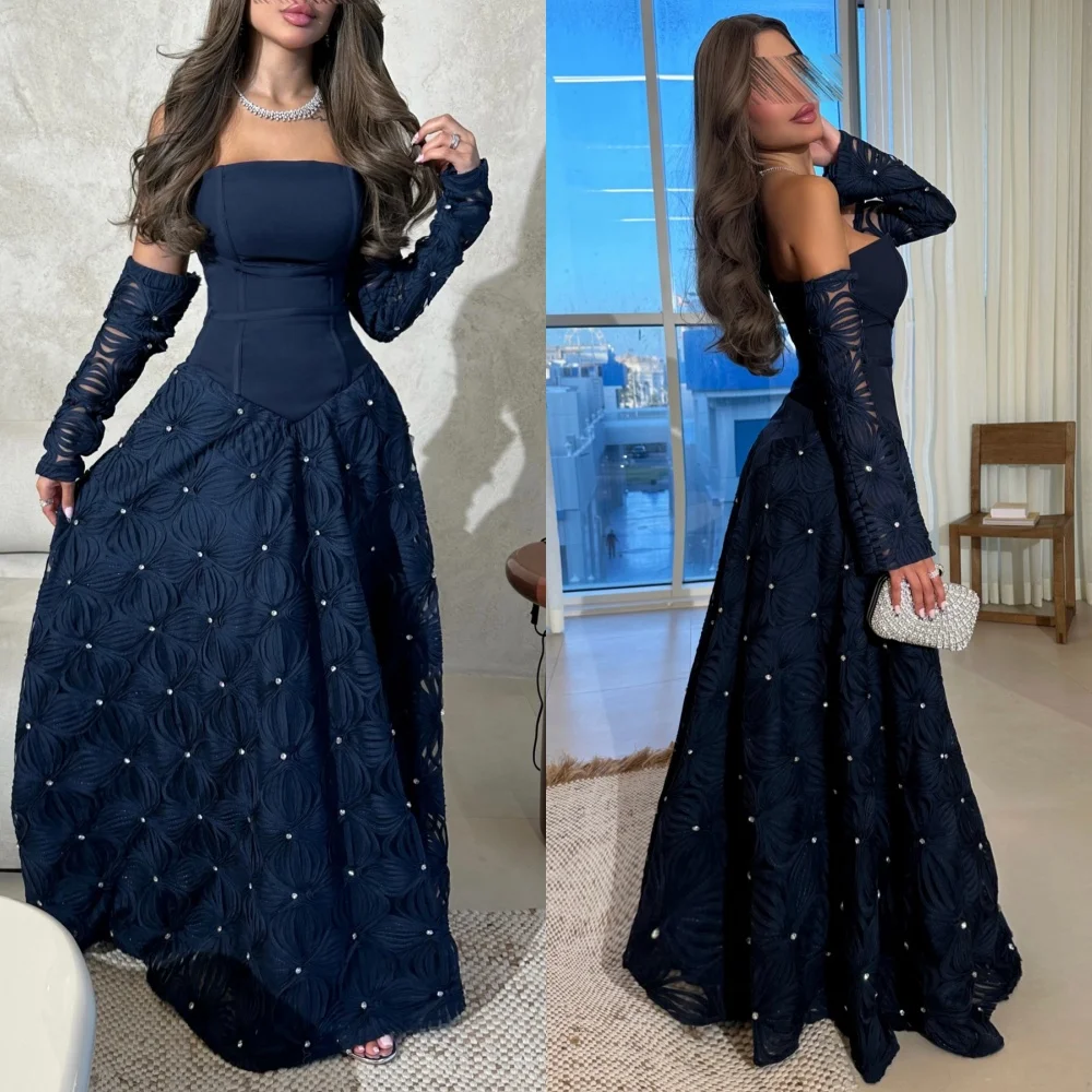 

Customized Matching Intricate Pleat Rhinestone A-line Strapless Long Dresses Bespoke Occasion Dresses Sizes Available Classic