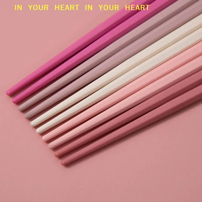 【X】Non-slip Chopstick Minimalist Mixed Color Chopstick For Dinner Table,Kitchen Gadgets Macaron Hexagon Alloy Chopsticks