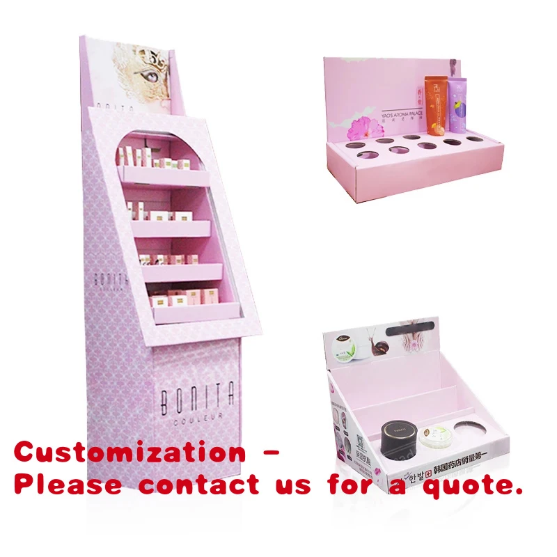 

Customize.Custom Material Beauty Products Display Cabinet up Cardboard Hair Product Display Shelf