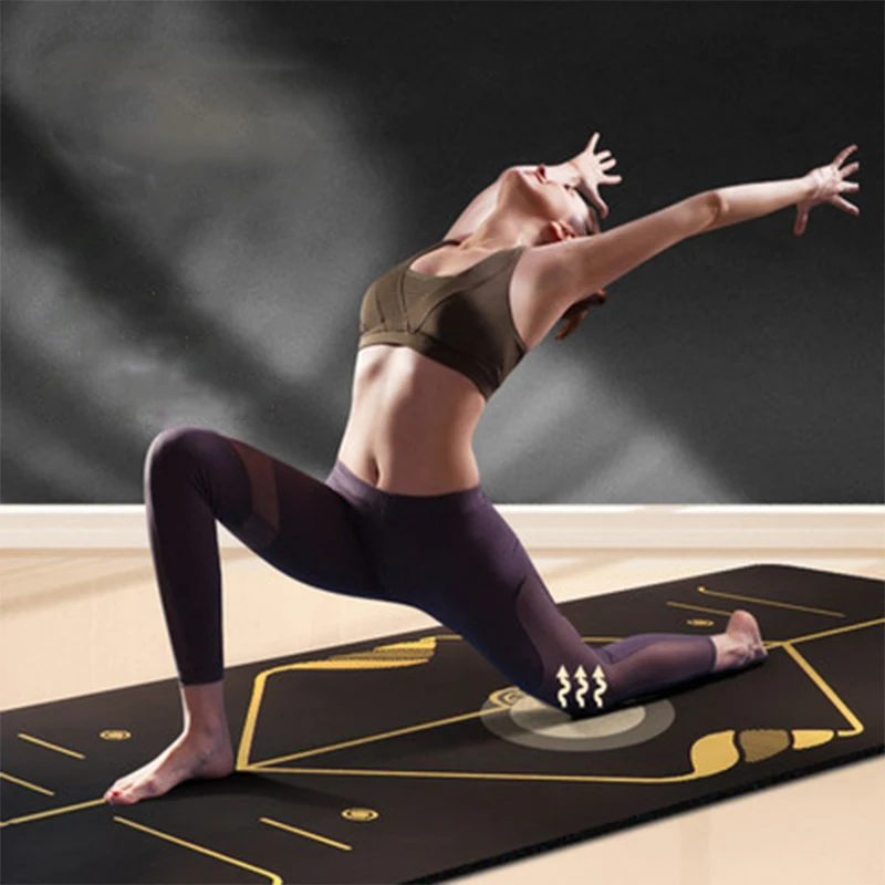 NEW natural rubber Yoga Mat with Position Line Non Slip Carpet Mat For Beginner Environmental Fitness Gymnastics Mats