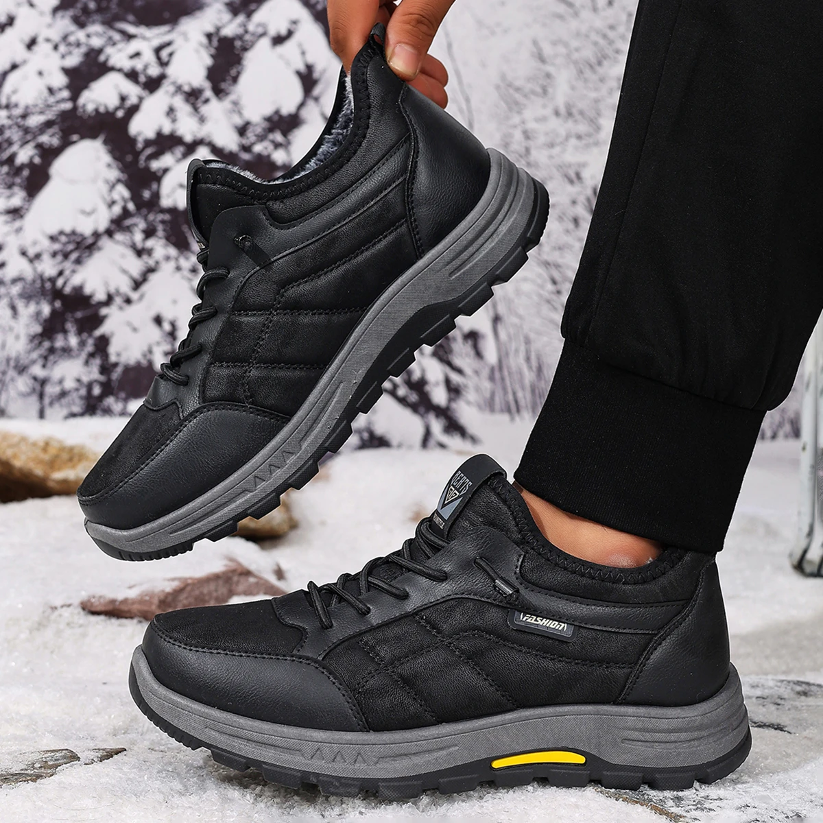 

Мужская повседневная хлопковая обувь на зиму 2025, уличная универсальная повседневная теплая противоскользящая износостойкая хлопковая обувь с бесплатной доставкой для