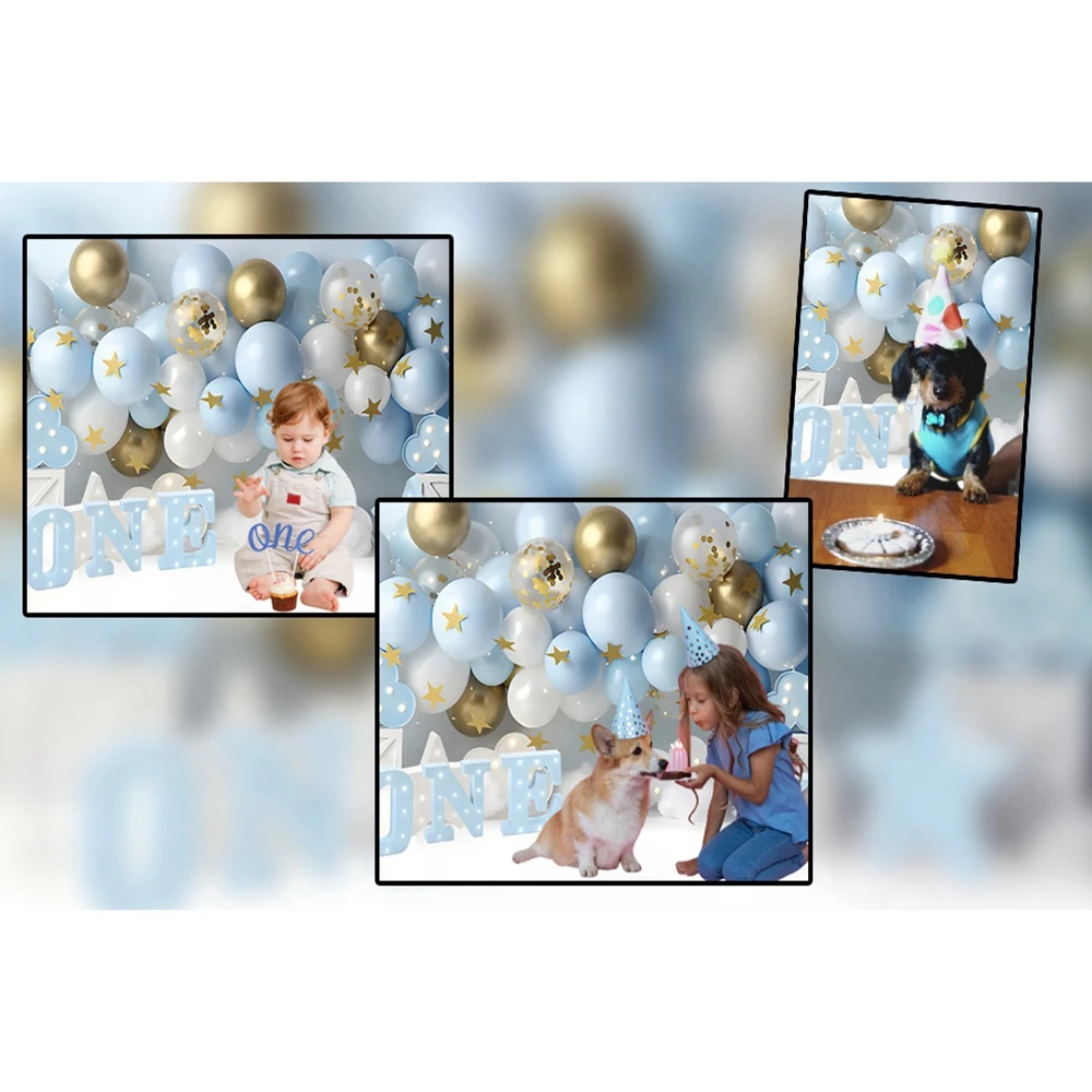 Girl Boy 1st Birthday Photography Backdrop Boho Tent Colorful Balloons Newborn Birthday Party Decor Baby Shower Photo Background