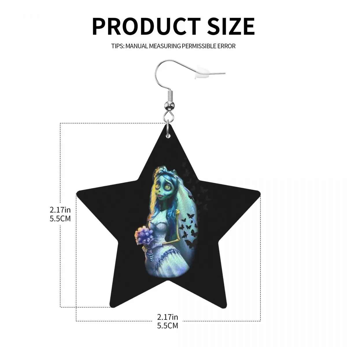 مخصص أنيمي فيلم C-Corpse العروس استرخى إسقاط أقراط الأقراط الجلدية للنساء موضة الحزن قصة حب للحزب