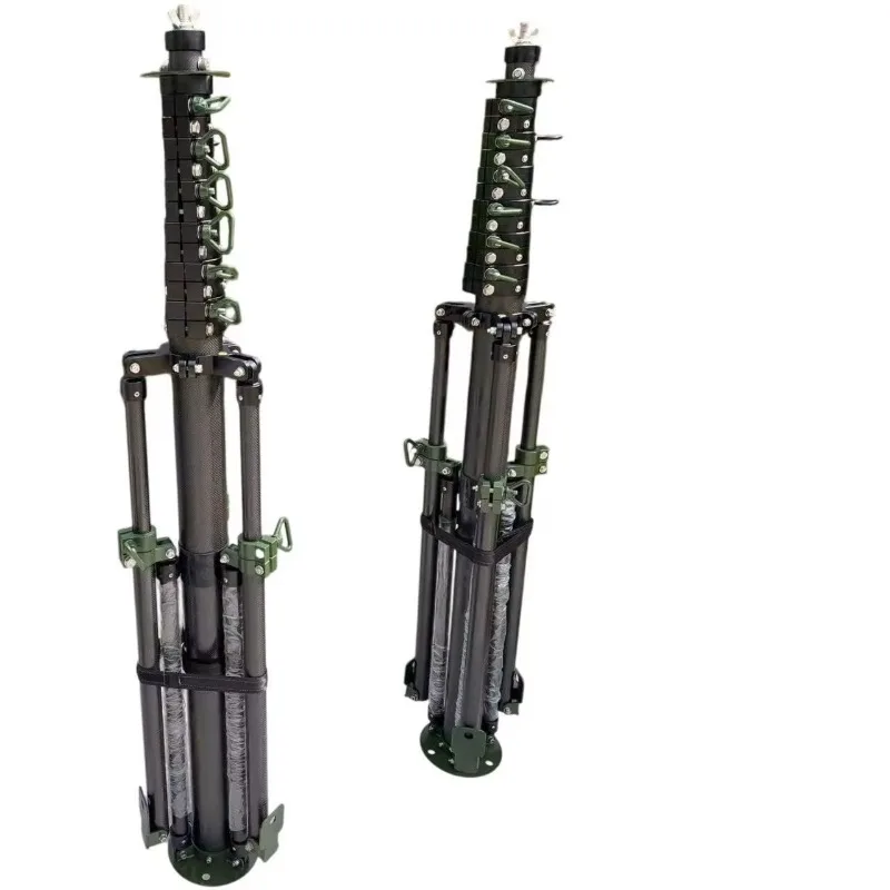 8m Portable Tripod Push-Up Carbon Fiber Composite Mast for Antenna Radio