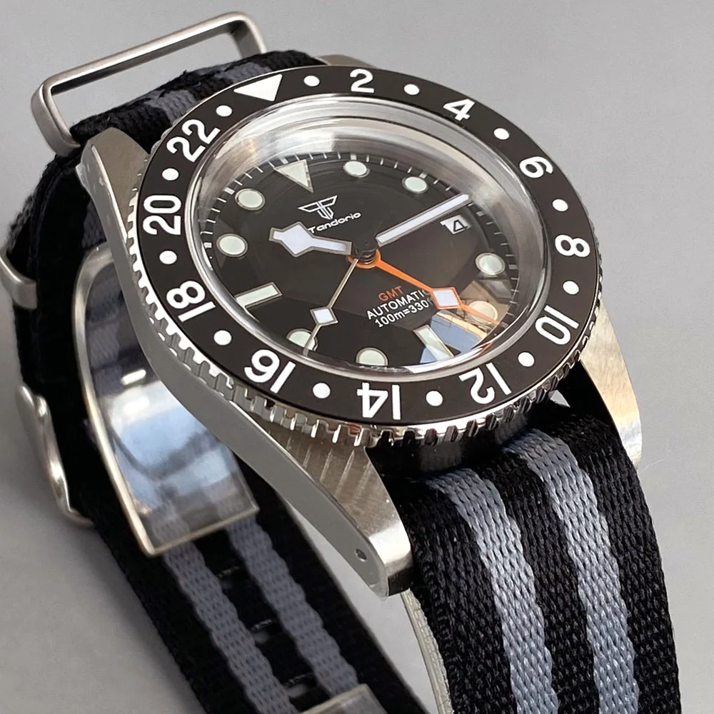 Vintage 38mm NH34A Bubble Sapphire Crystal 20ATM Waterproof GMT Automatic Movement Dive Watch Men snowflake Hand 120 Click Retro