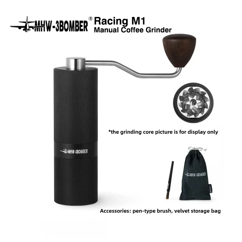 

MHW-3BOMBER Racing M1 Manual Coffee Grinder Titanium Coating Burr 6 Angle Core Adjustable Espresso Barista Tool Portable