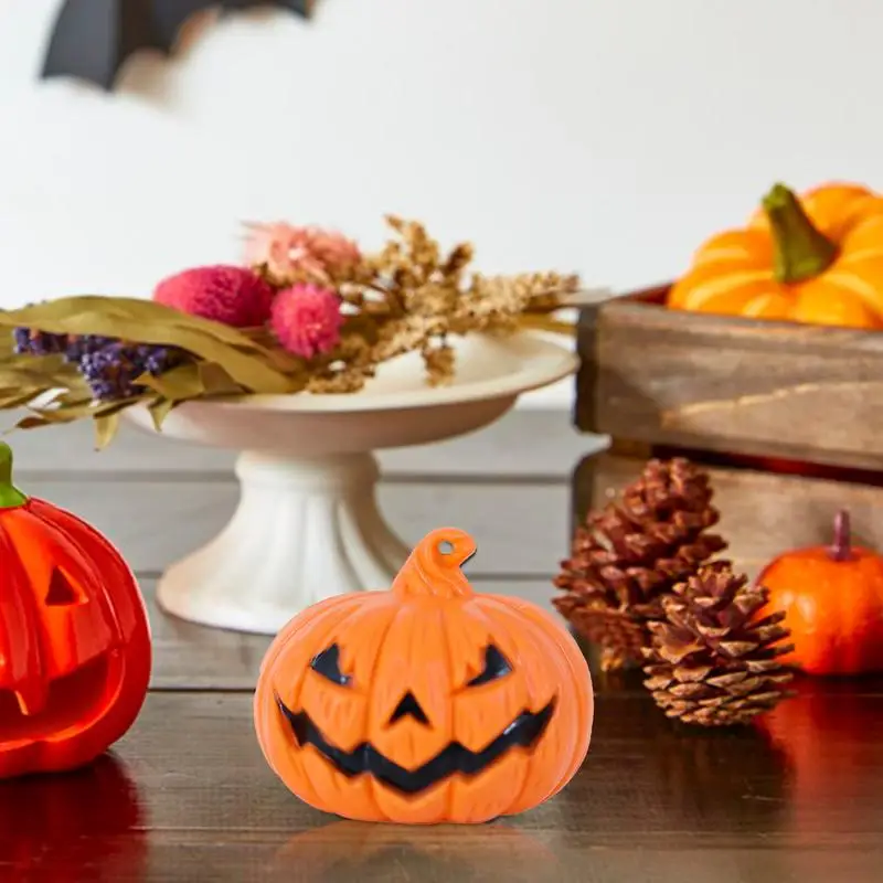 Small Light Up Pumpkin LED Lights For Desk Table Decor Orange Jack-O-Lantern Light LED Light Up Halloween Pumpkin Light Up Small