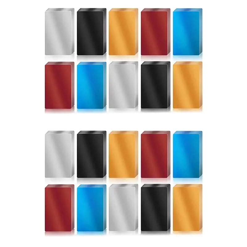 

ABKJ-200 шт. металлические заготовки для гравировки, цветные алюминиевые листы для лазерной гравировки, визитки, подарочные карты DIY, 86x54x0.2 мм (5 цветов)