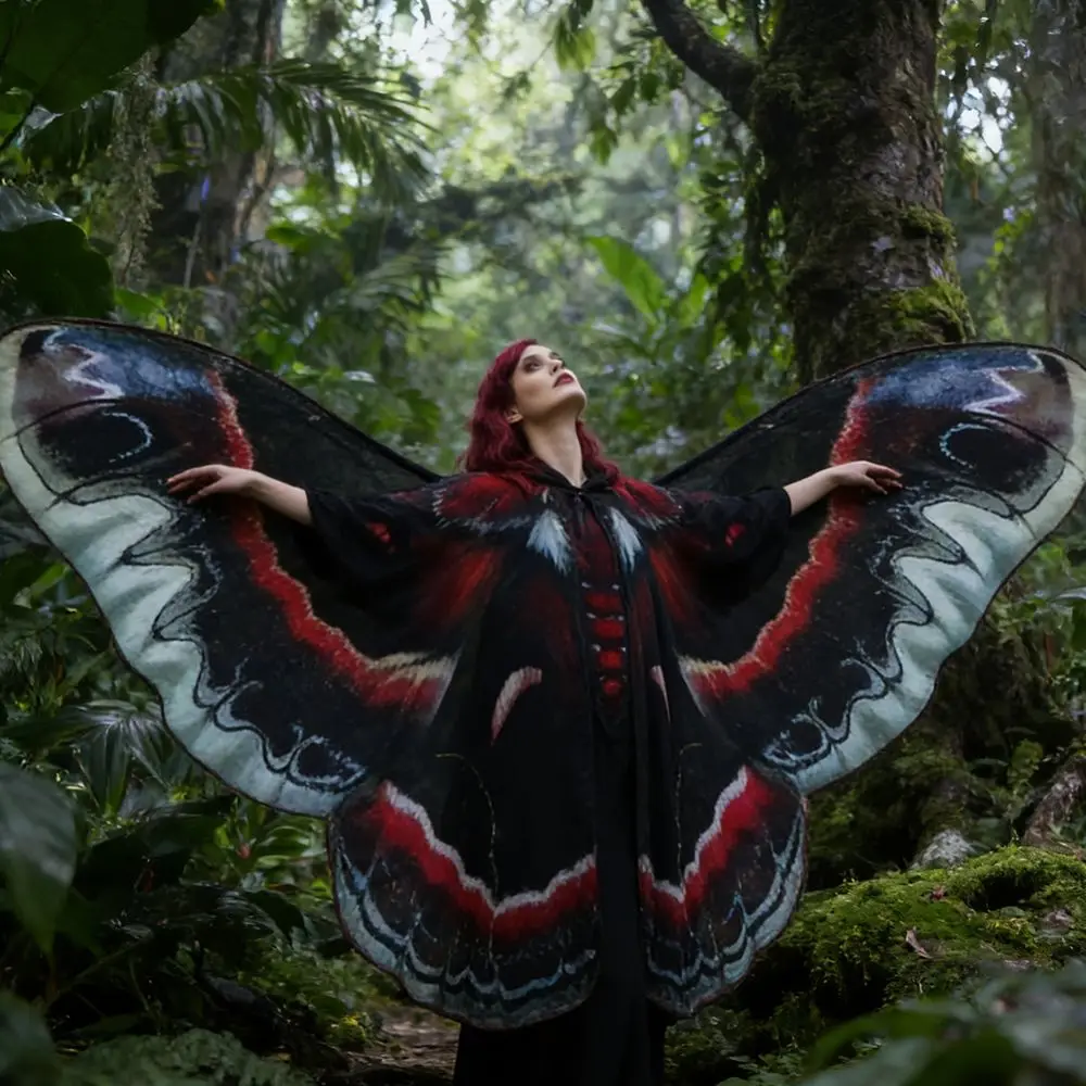 Moth Butterfly Cape Party Halloween Butterfly Peacock Shawl Masquerade Dress Up Butterfly Cosplay Costumes Festival Party