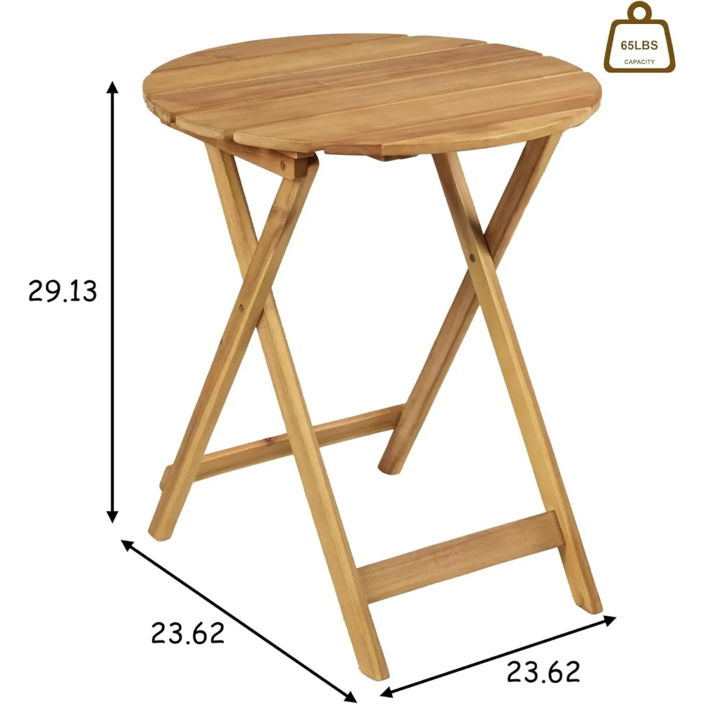 Ensemble bistro pliant, finition teck