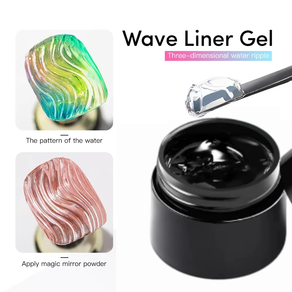 15ml 3D Wave Liner Gel Nail Polish Semi Permanent UV Gel For DIY Painting Drawing Manicure Varnish Nail Art Free Nail Brush